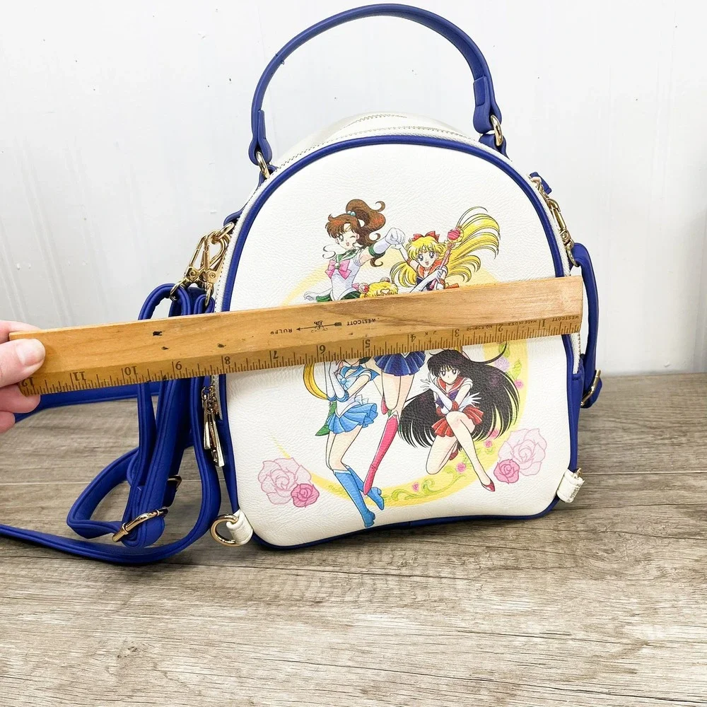 Sailor Moon BoxLunch Mini Backpack Convertible Crossbody Bag Blue White Anime